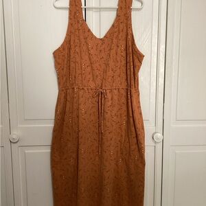Duluth Trading Co Orange Midi Dress